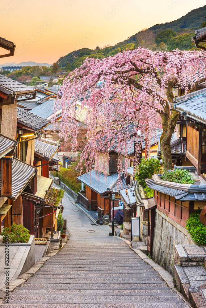 春天的日本京都古城