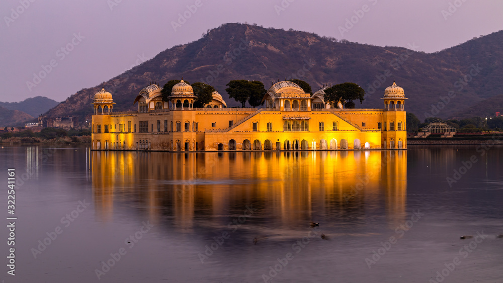 Jal Mahal Palace at night, Jal Mahal palace in Jaipur  in the middle of the lake, Water Palace was b