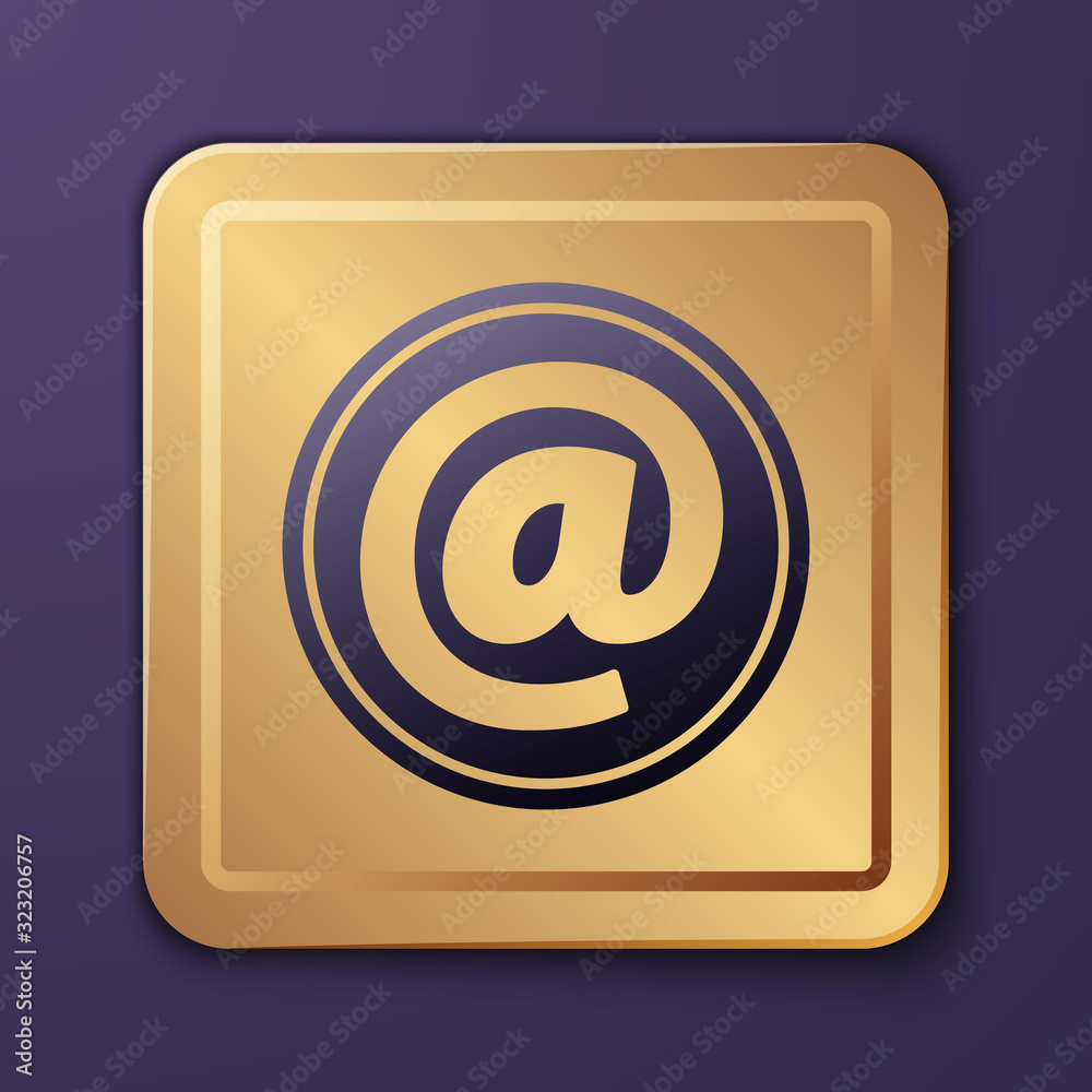 紫色邮件和电子邮件图标隔离在紫色背景上。信封符号电子邮件。电子邮件信息sig