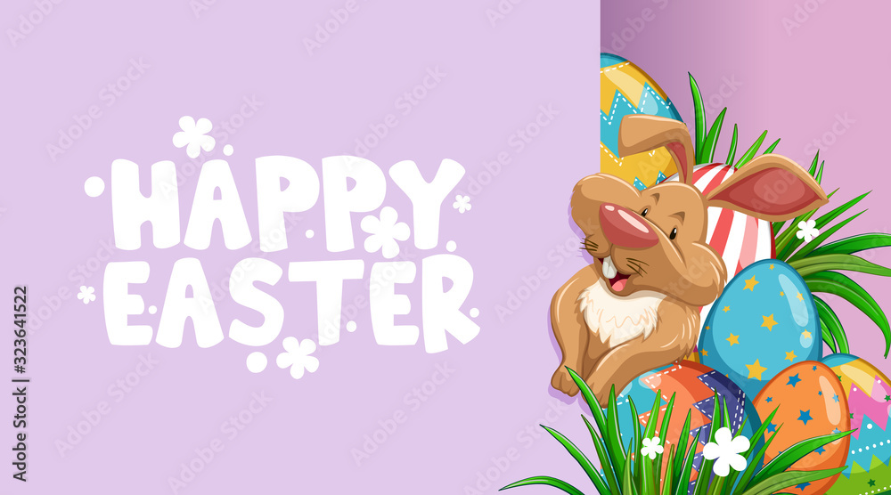 复活节兔子和彩蛋海报设计