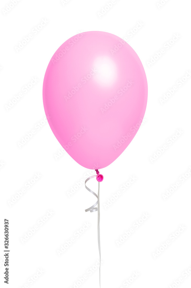 白色隔离粉色节日气球