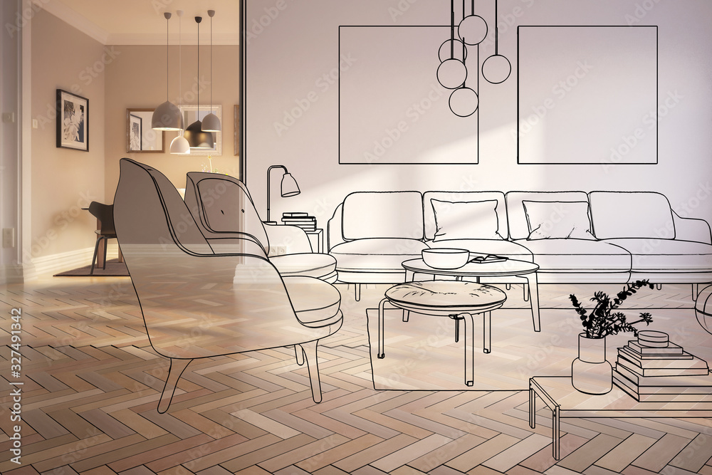 Contemporary Luxury Furnishing (concept) - 3d visualization