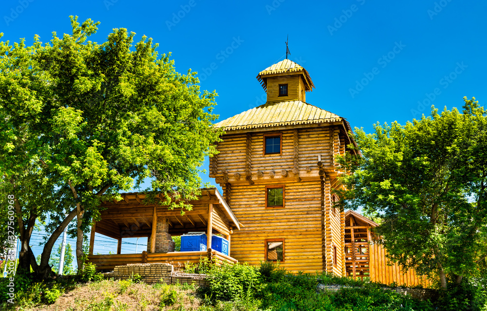 俄罗斯萨马拉的传统中世纪木制堡垒