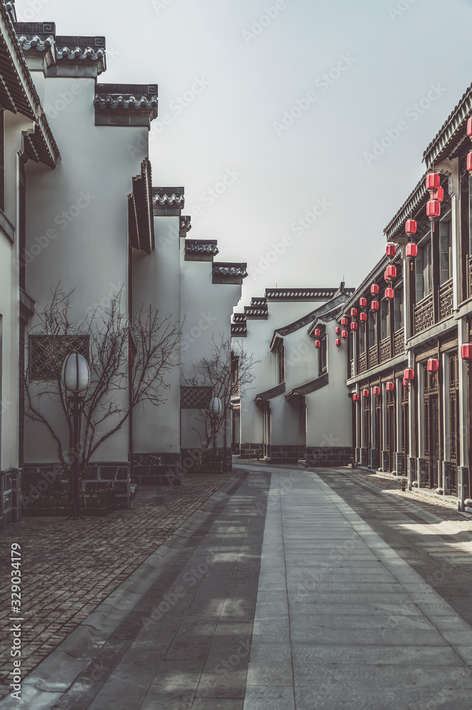 中国风格的建筑和街道……