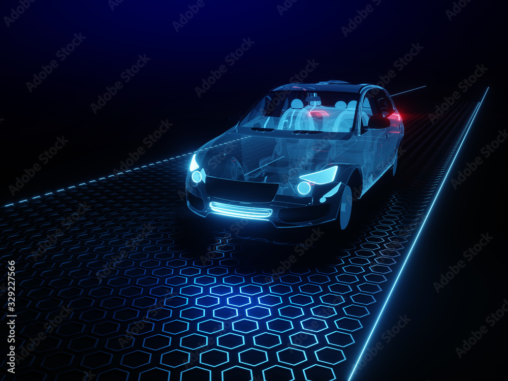 无人驾驶自动驾驶、自动驾驶汽车、带激光雷达技术的自动驾驶汽车和电动汽车