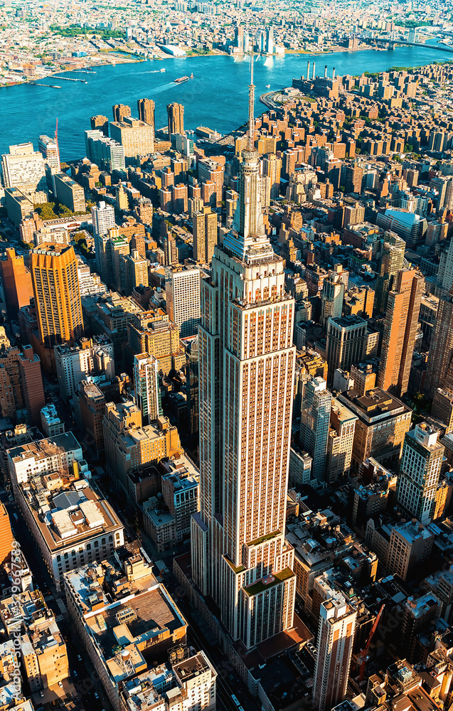Aerial view of the skyscrapers of Midtown Manhattan New York City