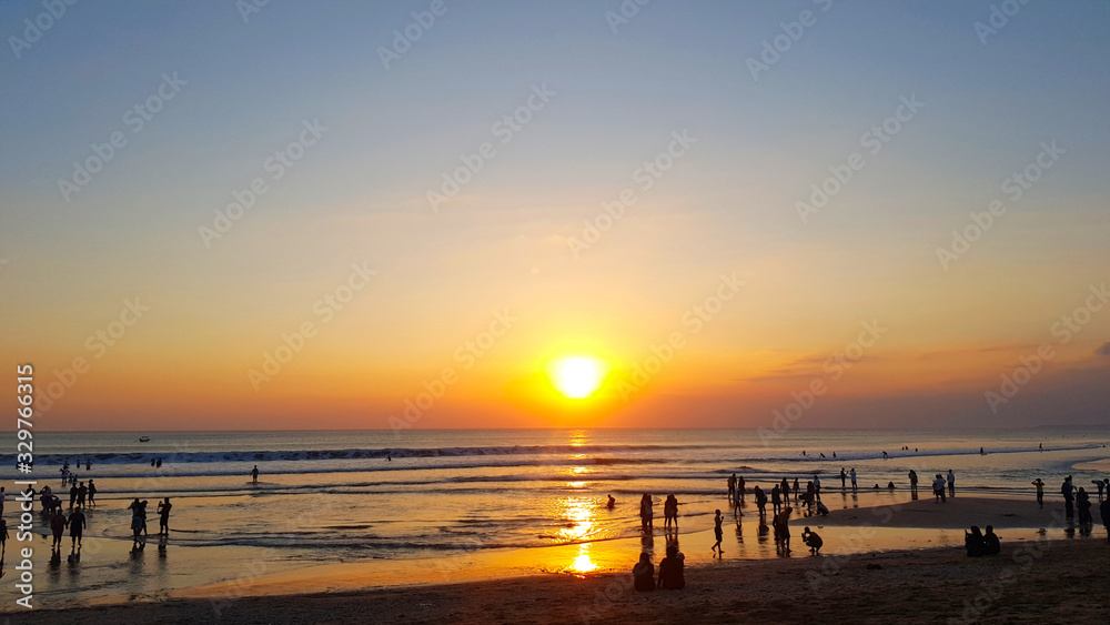 Sunset over the beach, Bali, Indonesia