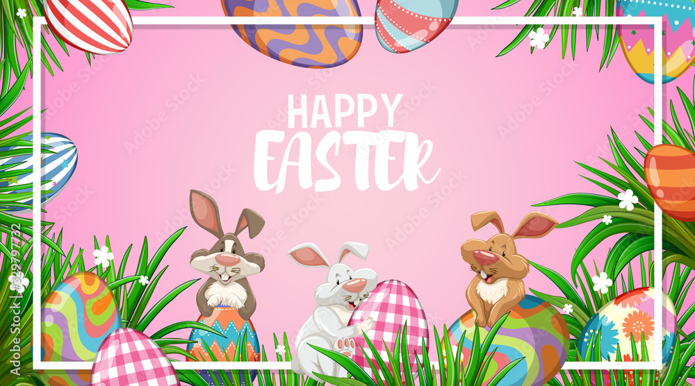 复活节兔子和彩蛋海报设计