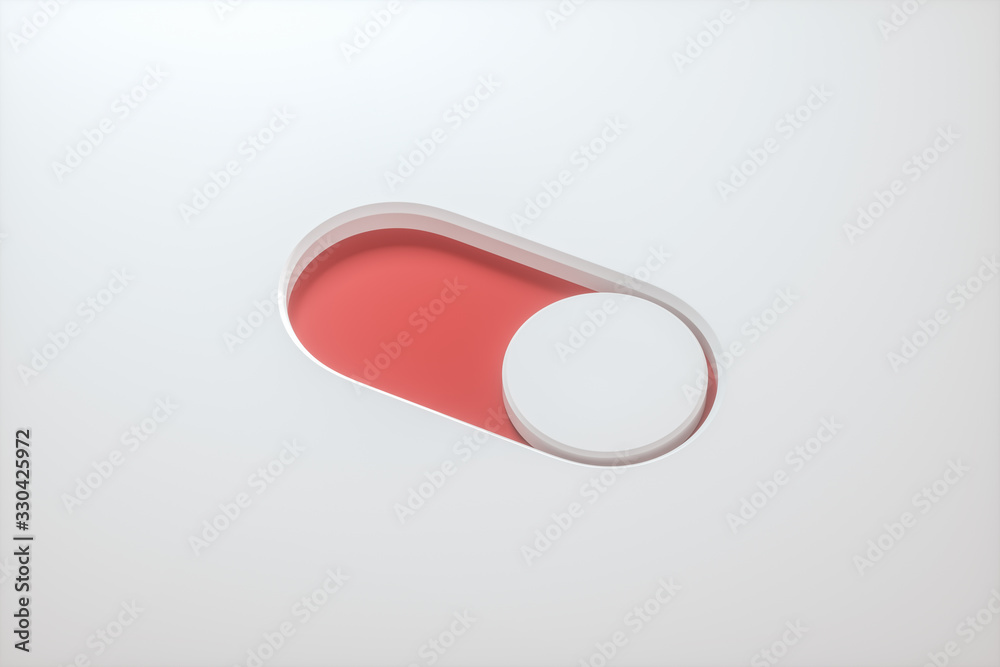 Slide switch and touch button, science and technology, 3d rendering.