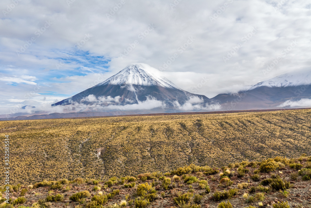 南美洲智利巴塔哥尼亚美丽山景的山谷景观