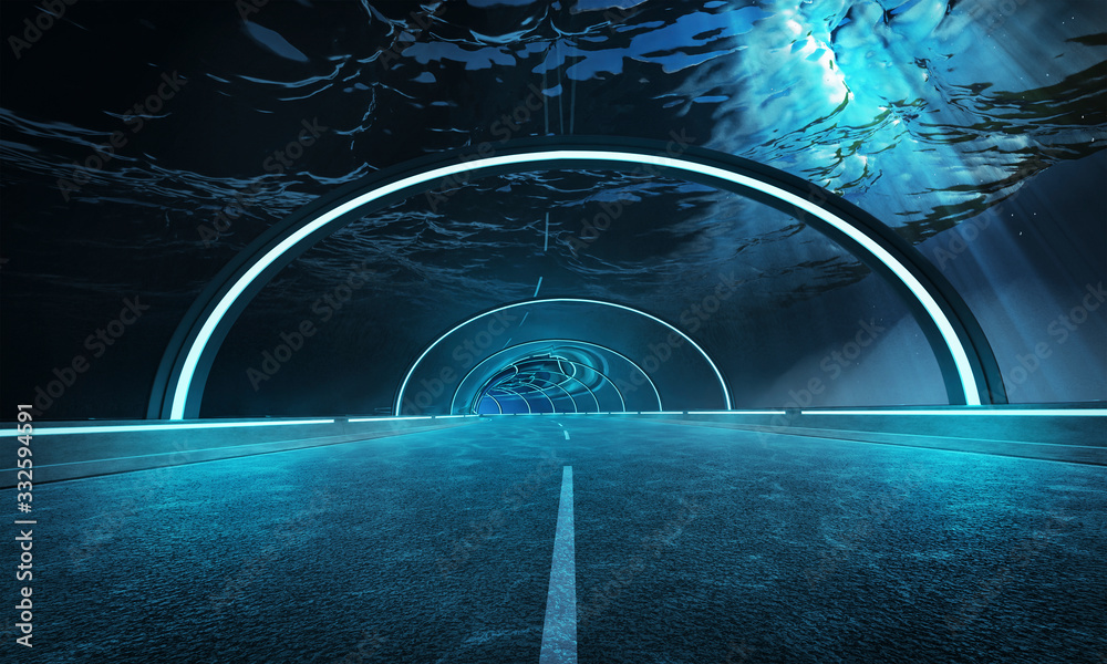 未来主义设计隧道道路