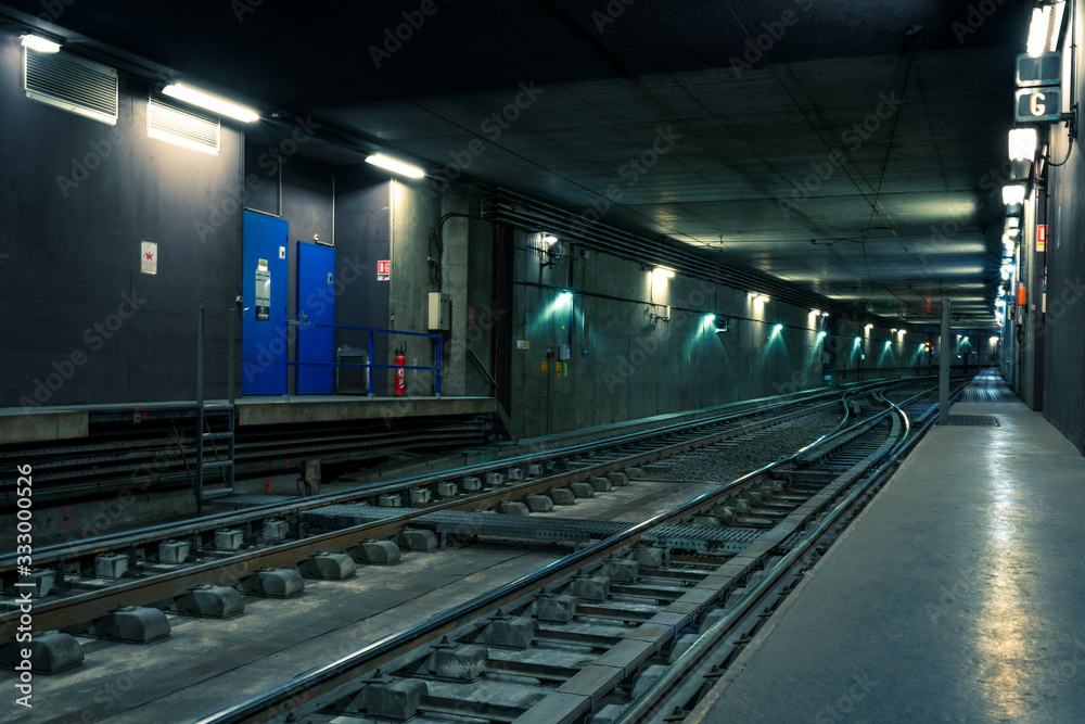Railway tunnel in Lyon city