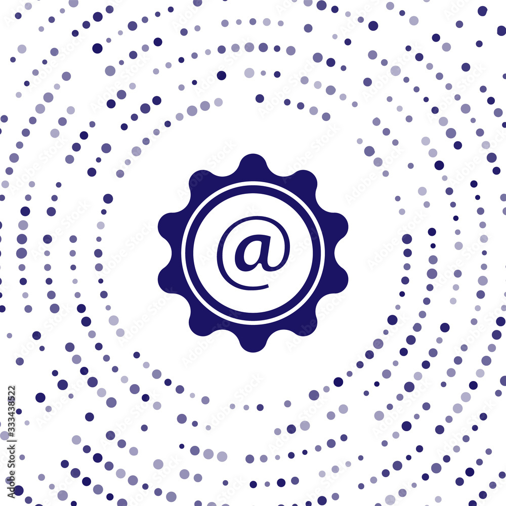 蓝色邮件和电子邮件图标在白色背景上隔离。信封符号电子邮件。电子邮件标志。
