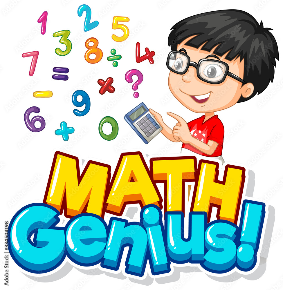 男孩和数字的数学天才字体设计