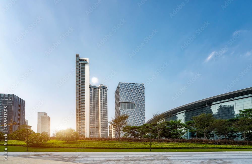 深圳建筑景观办公楼与城市天际线