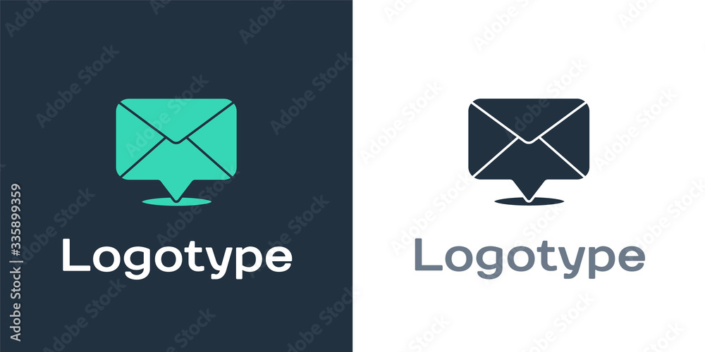 Logotype Envelope icon isolated on white background. Email message letter symbol. Logo design templa