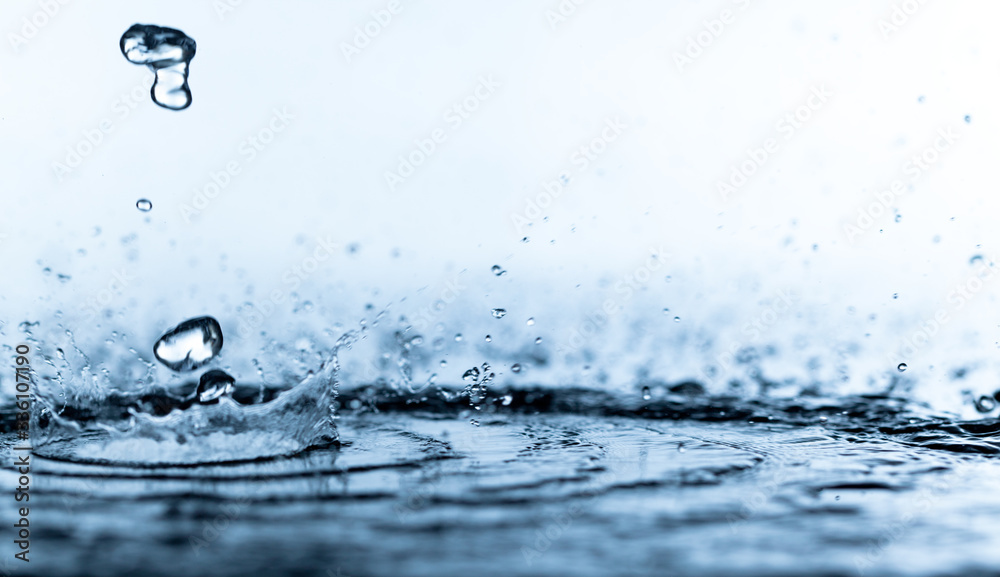 Closeup of splash of water on light background