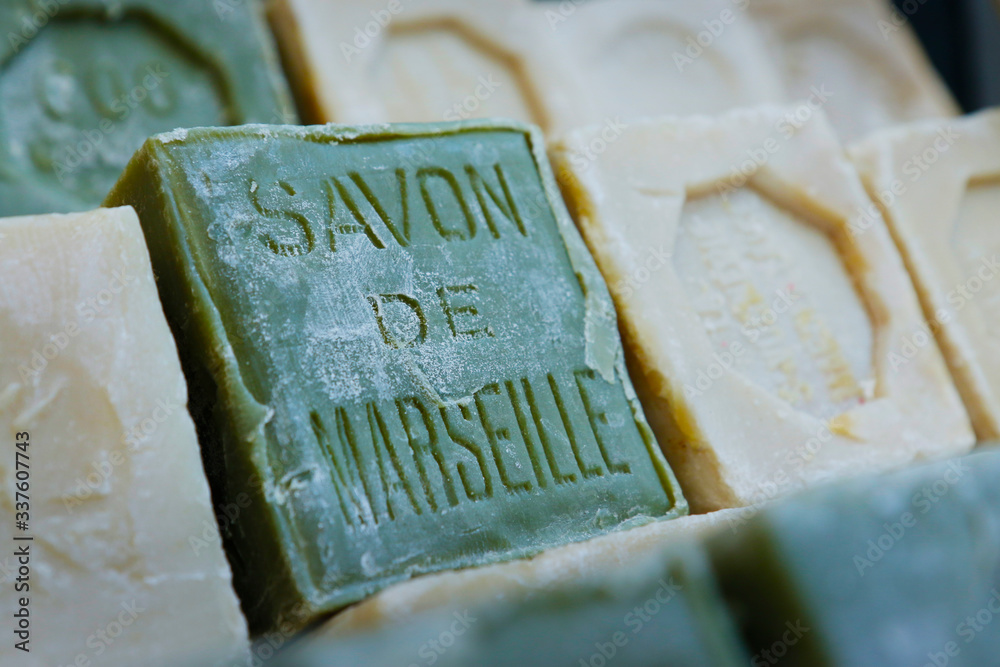 传统法国马赛肥皂配文字马赛肥皂
