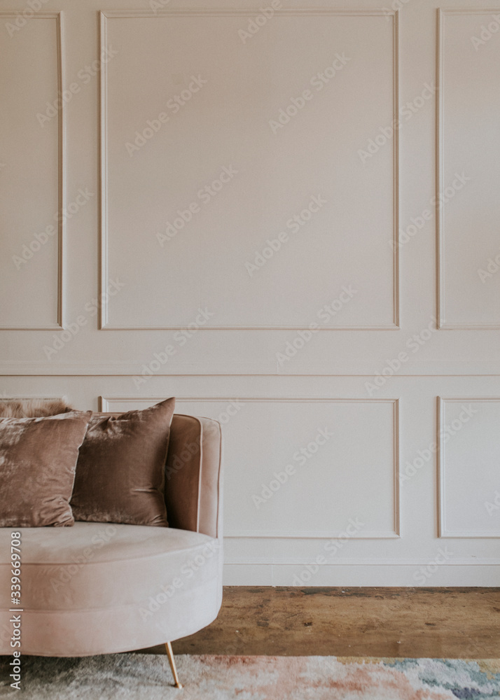 Stylish pastel living room