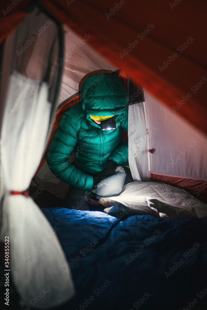 Cold night in a tent