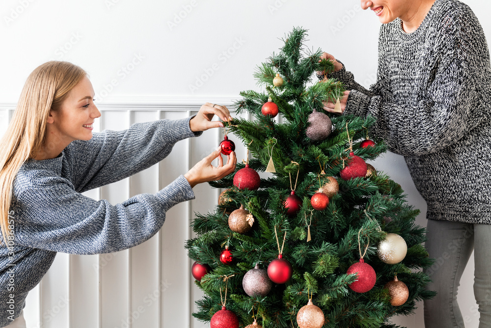 Decorating the Christmas tree