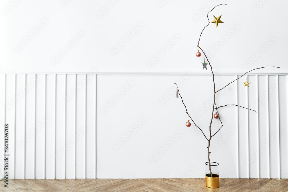 Minimal Christmas interior decoration