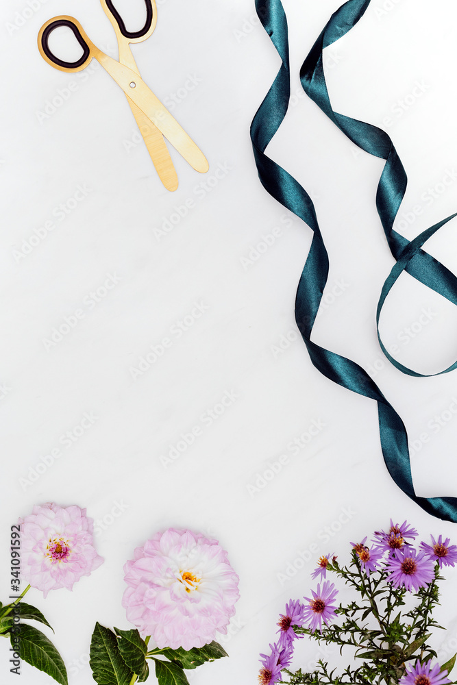 Flower and ribbon frame