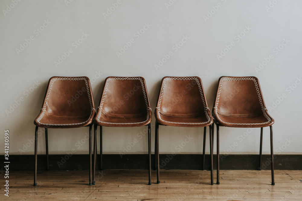 Retro brown leather chairs