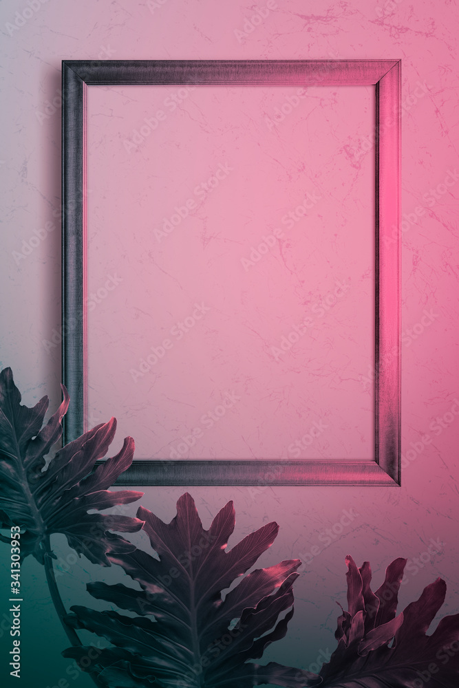 粉红色空白框架实物模型