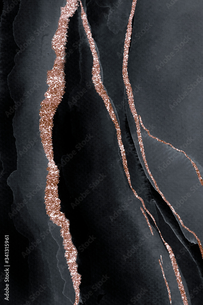 Black and copper marbled texture