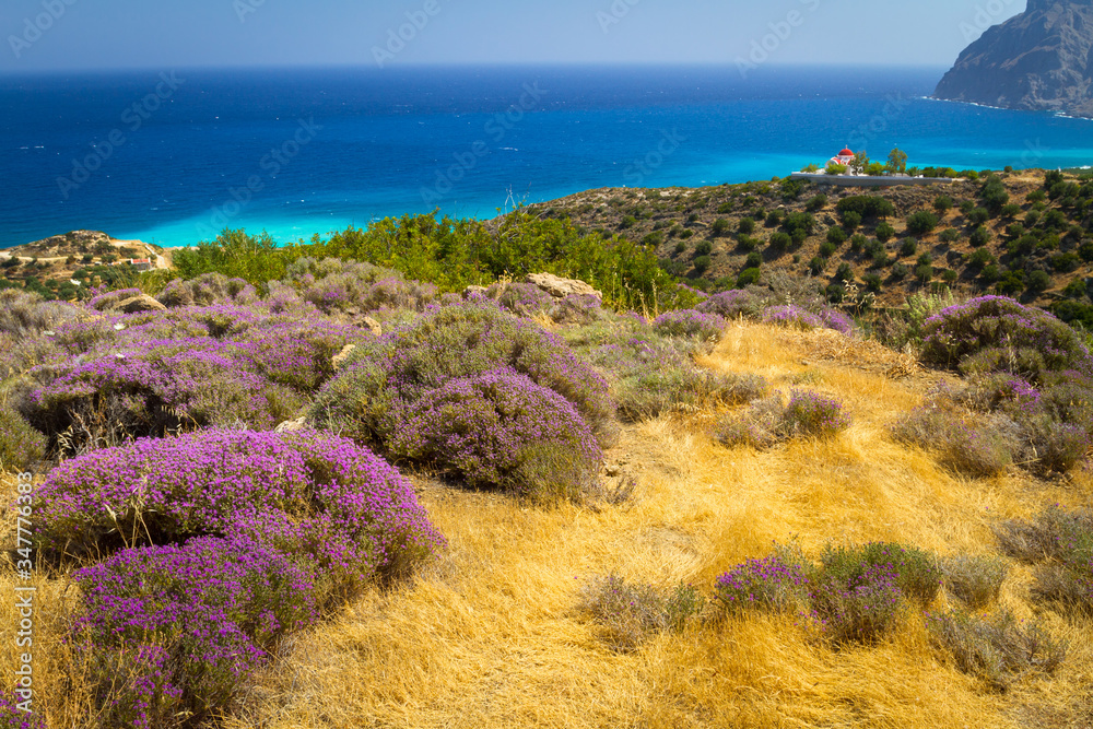 希腊克里特岛美丽的海岸线，蓝色泻湖