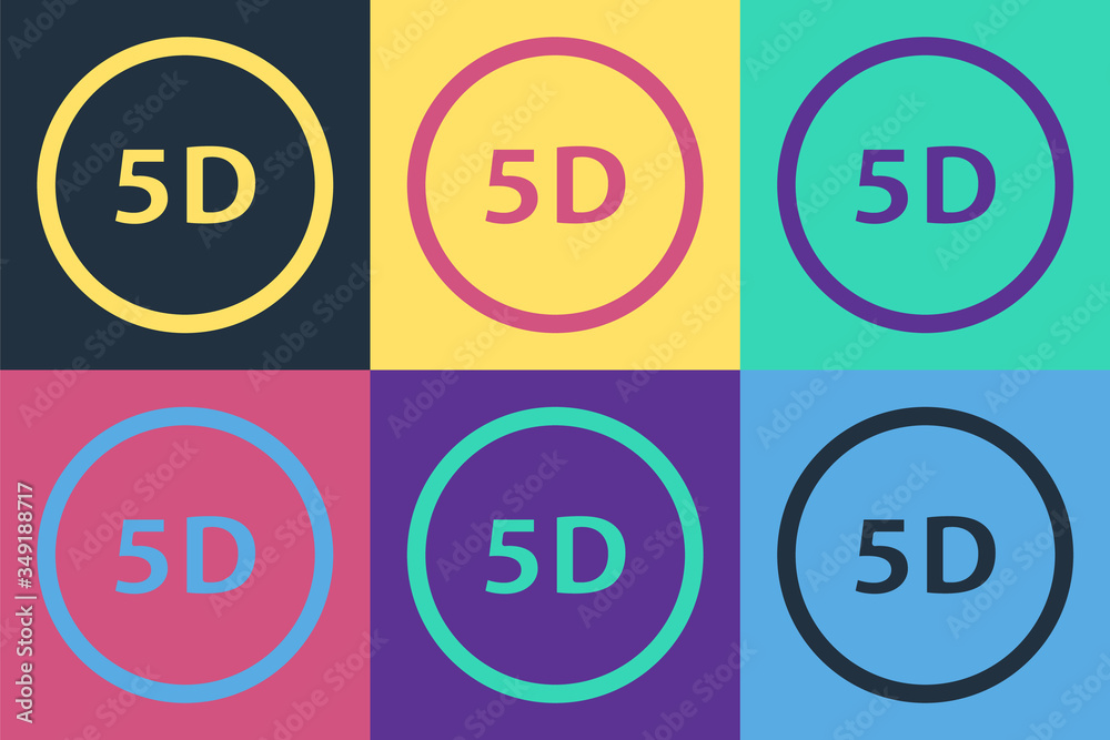 Pop art 5d virtual reality icon isolated on color background. Large three-dimensional logo. Vector