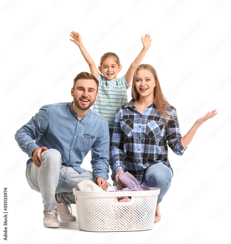 幸福的家庭，白底洗衣房