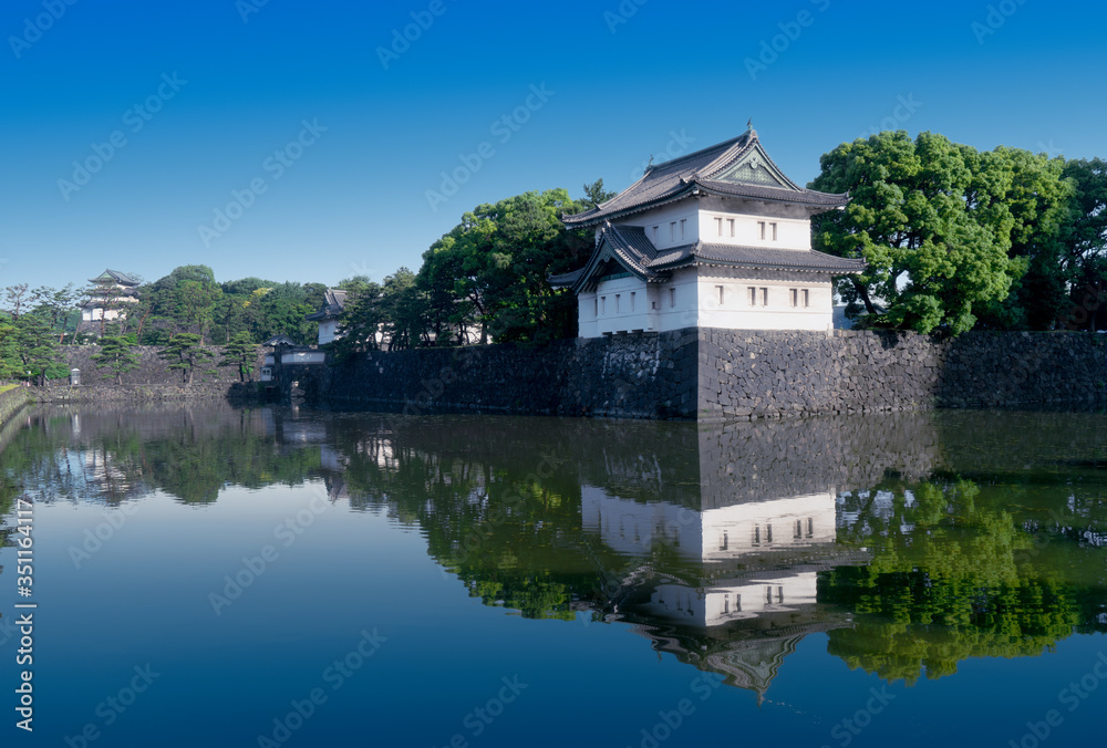 Tatsumi-yagura or sakurada-yagura keep on the wall of the Imperial Palace seen outskirts of Edo-Cast