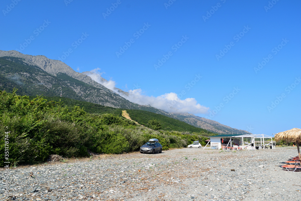 Cloudy summer days at Therma Beach - Therma, Samothraki, Greece, Aegean sea