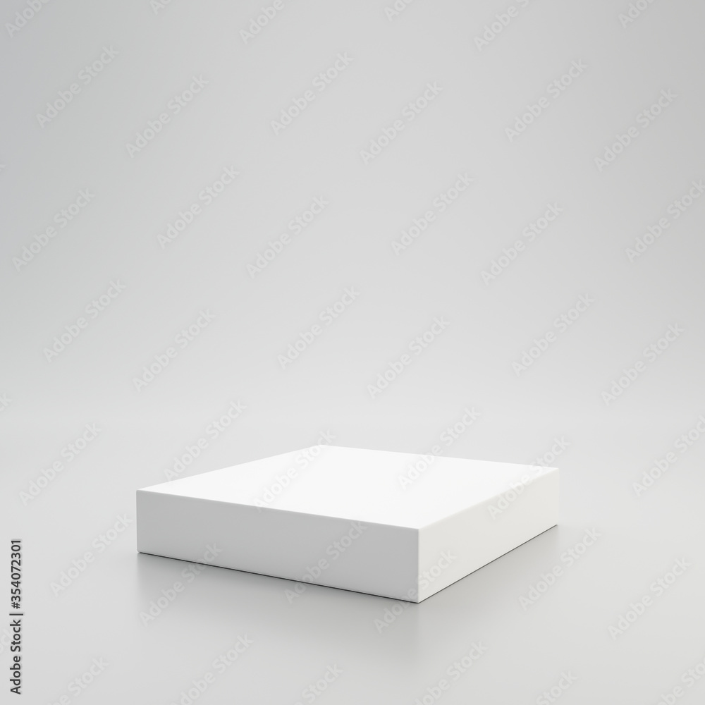 白色展示台或白色背景上的产品展示，带有台座概念。空白产品