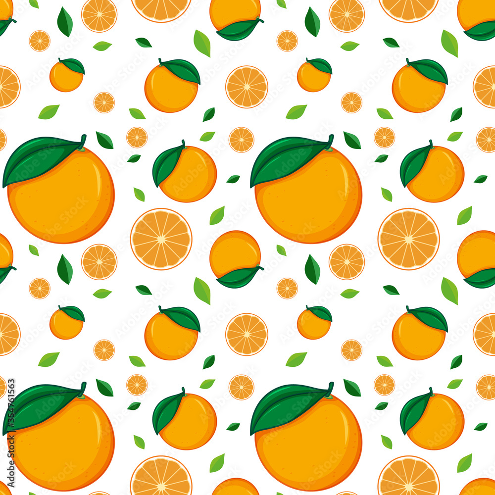新鲜橙子无缝背景设计