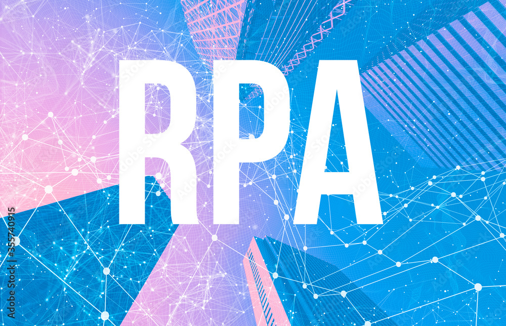 具有抽象网络模式和摩天大楼的机器人过程自动化RPA主题