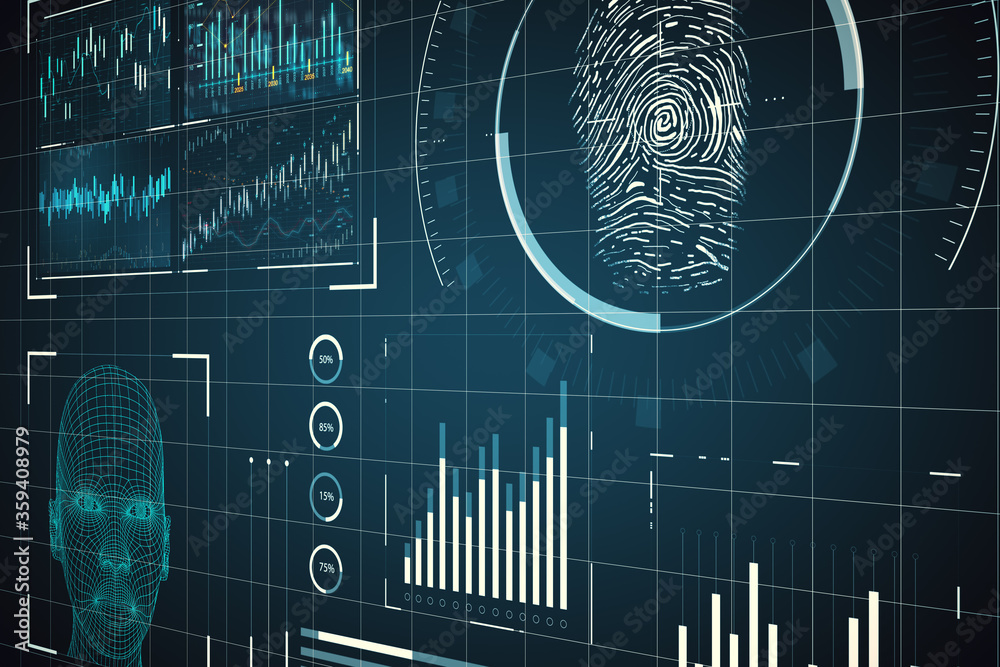 数字安全和私人数据访问，指纹扫描仪。