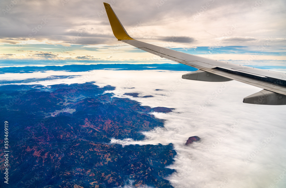 Flying above the Vosges Mountains in France