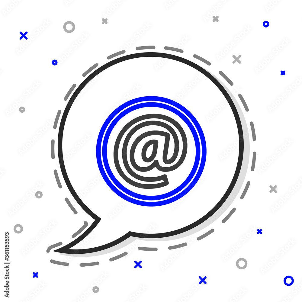 白色背景上隔离的行邮件和电子邮件图标。信封符号电子邮件。电子邮件标志。