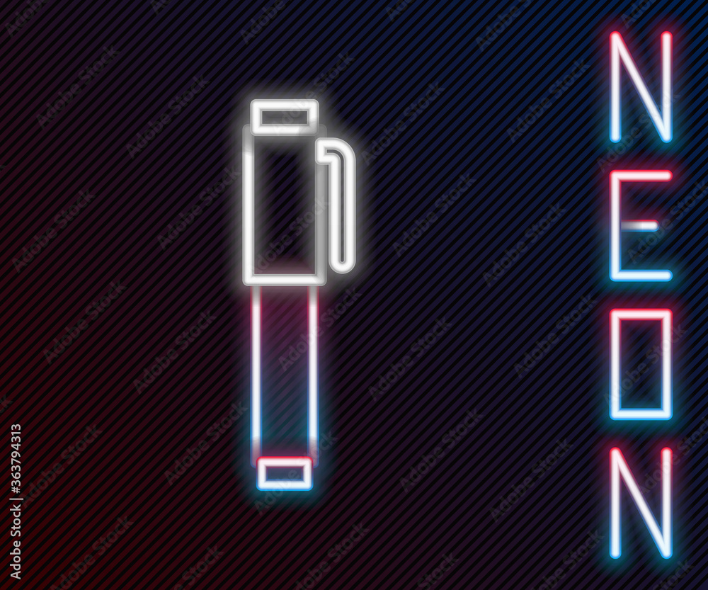 Glowing neon line Pen icon isolated on black background. Colorful outline concept. Vector Illustrati
