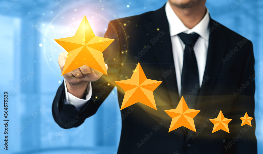 客户评价满意度反馈调查理念。用户在onli上对服务体验进行评分