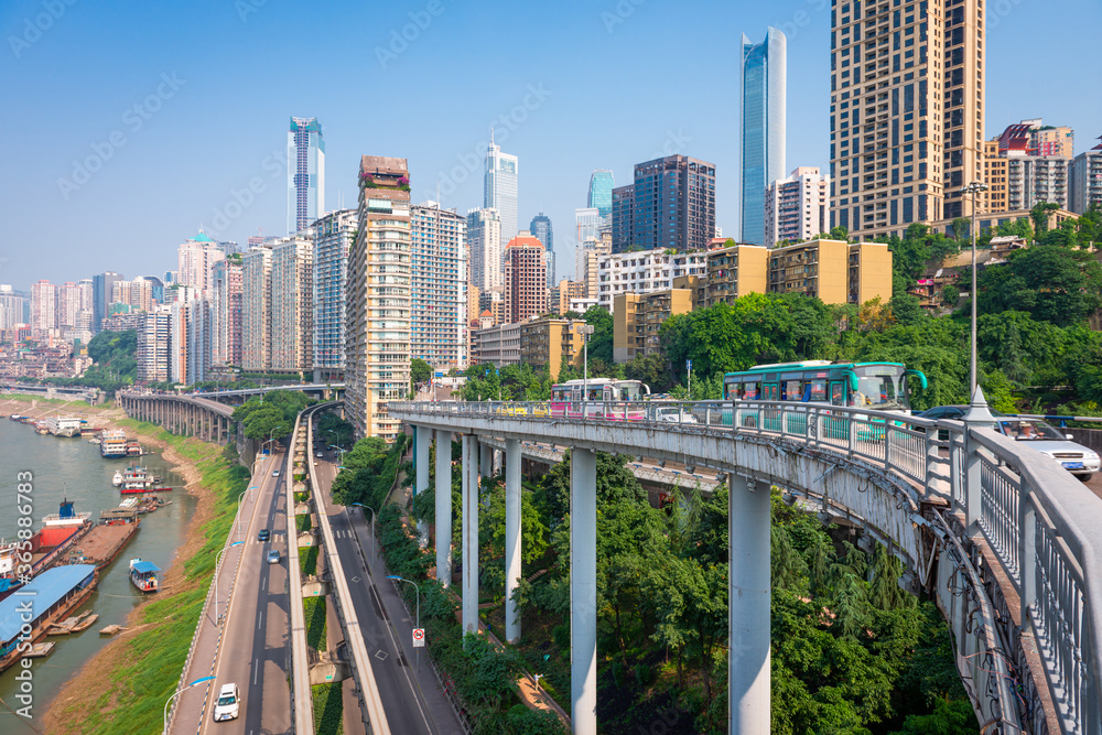中国重庆金融区城市景观
