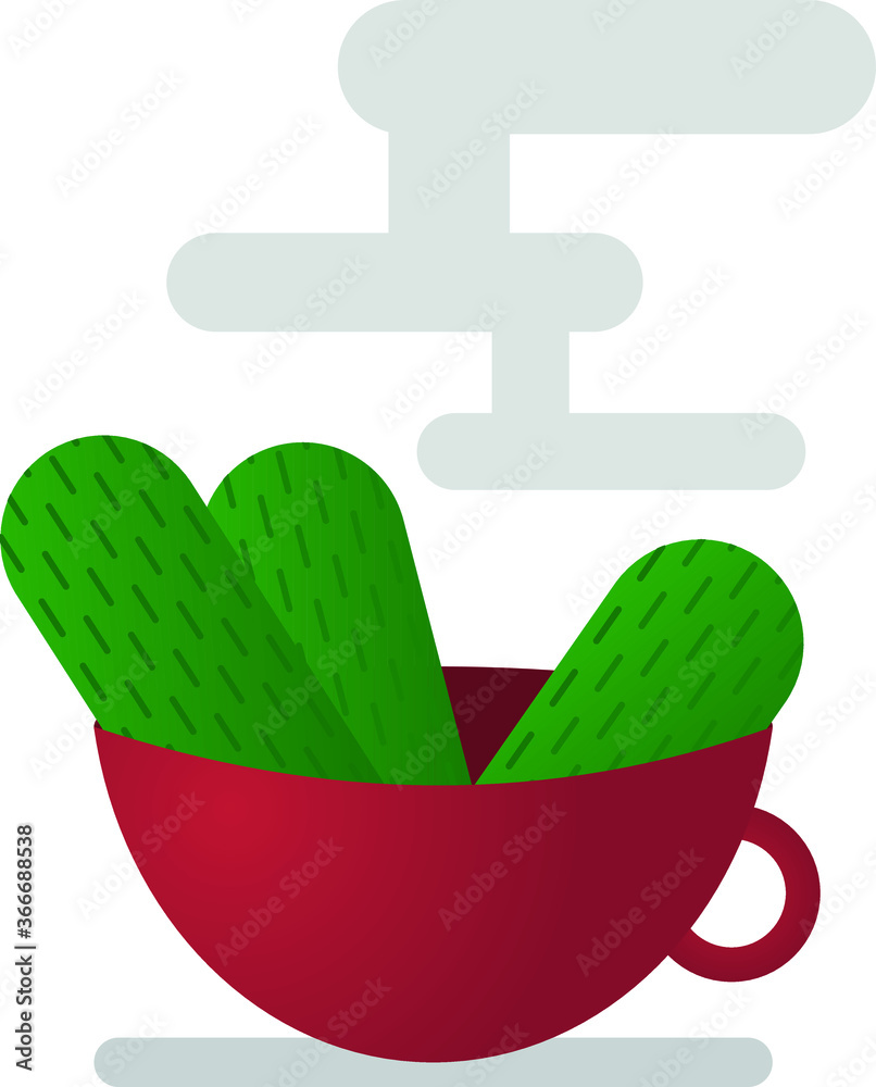 黄瓜茶杯矢量图标
