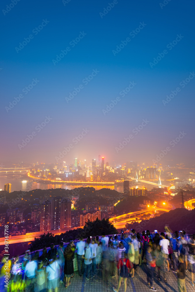 Chongqing, China downtown city skyline over the Yangtze River