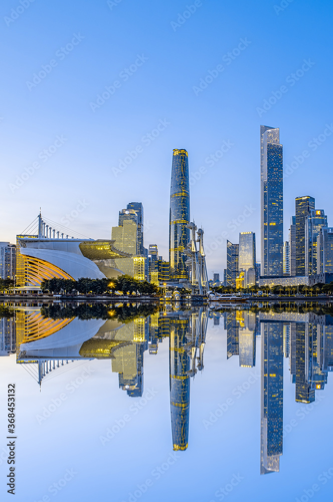 中国广州珠江新城CBD城市建筑景观