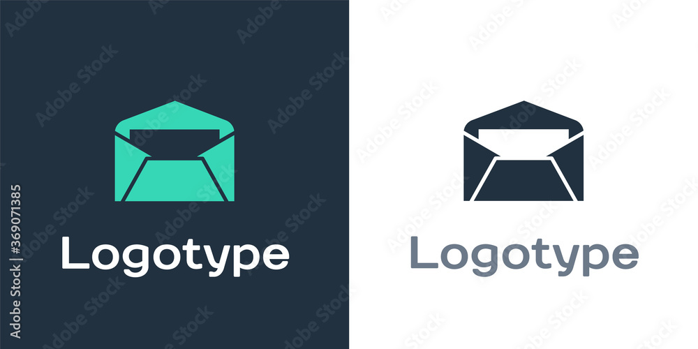 Logotype Envelope icon isolated on white background. Email message letter symbol. Logo design templa