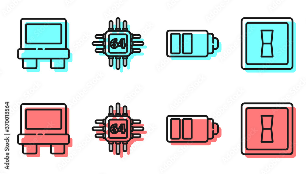 设置线路电池电量指示器、保险丝、带微处理器的处理器、CPU和电灯