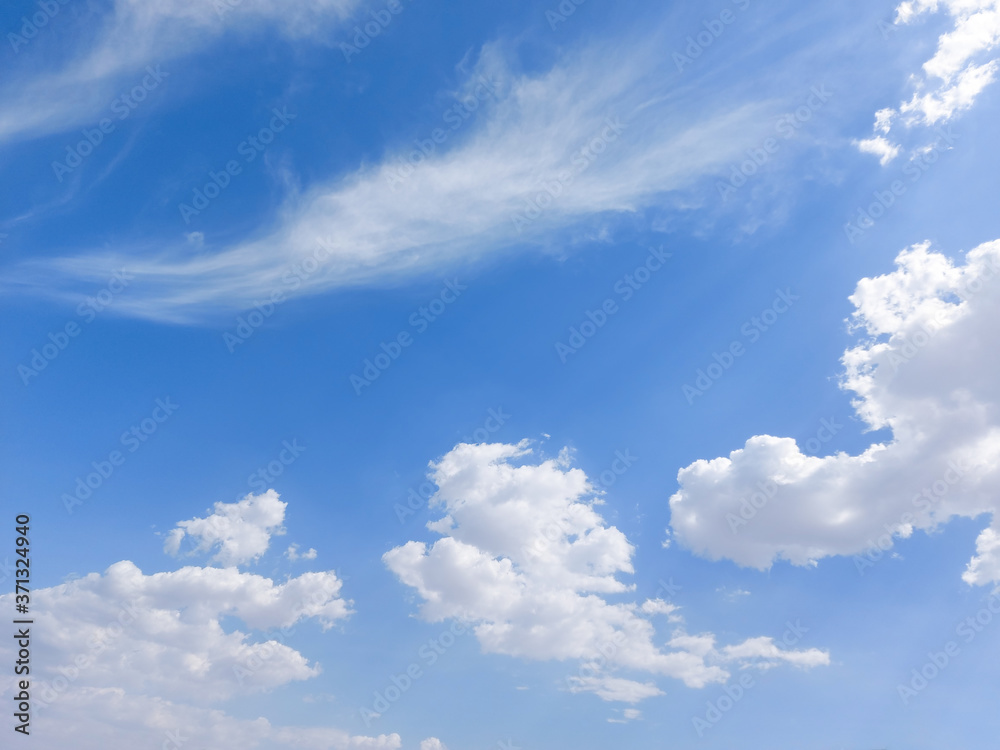 美丽的蓝天白云全景景色多云-自然背景